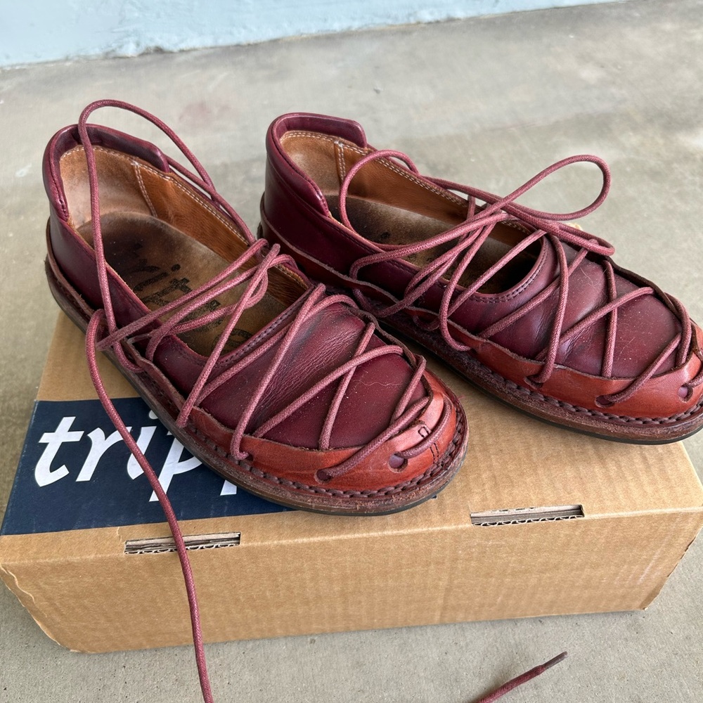 Trippen Women's Burgundy Leather Shoes